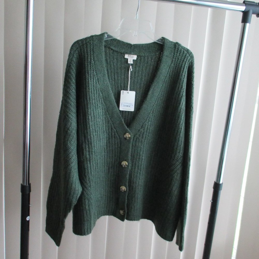 NEW A.N.A. Cardigan Sweater - green